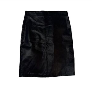 AllSaints Black Leather Pencil Skirt